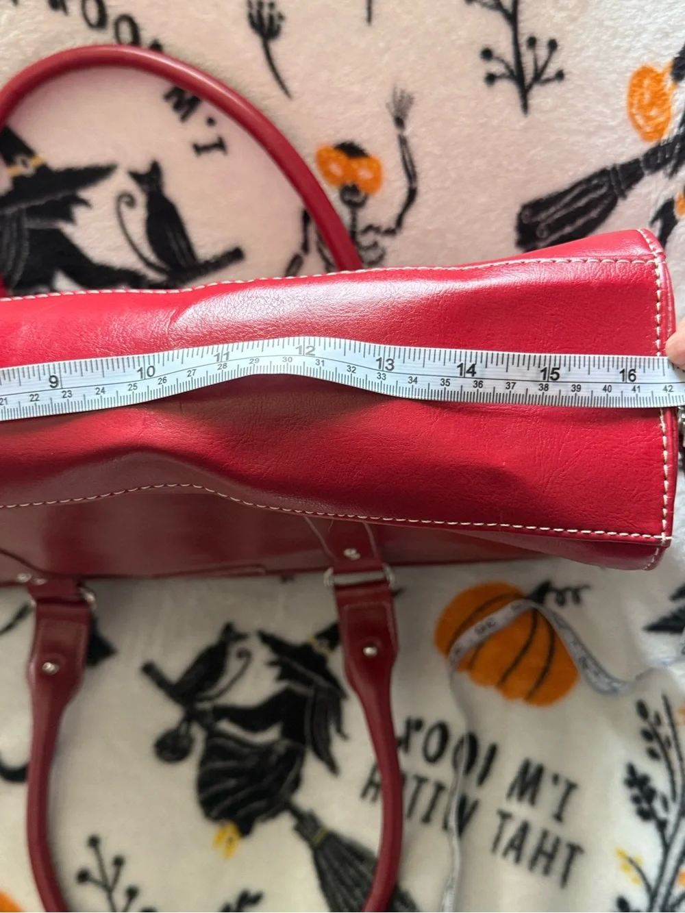 Red Leather Laptop Bag with Dual Top Handles